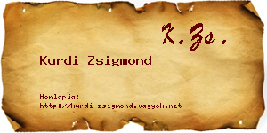 Kurdi Zsigmond névjegykártya